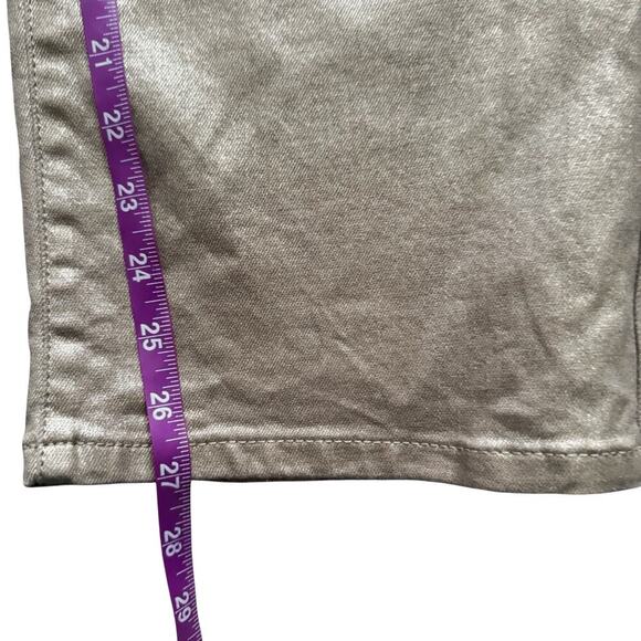 Banana Republic Pants Women 29 8 Petite Gold High Rise Straight Metallic Shimmer - Picture 7 of 15